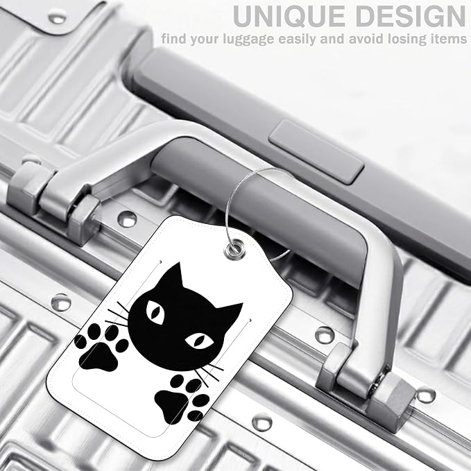 2 Pcs Cute Black Cat Luggage Tags - Image 5