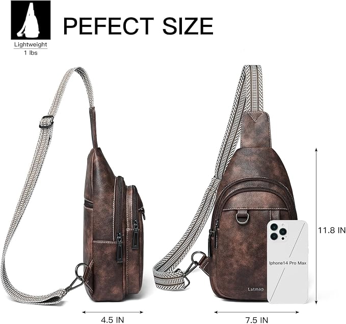 7L Sling Bag for Women Men Leather Small Sling Backpack Daypack Anti Theft - Image 4