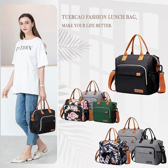 Black Lunch Box for Women Insulated Lunch Bag for Work - Image 8