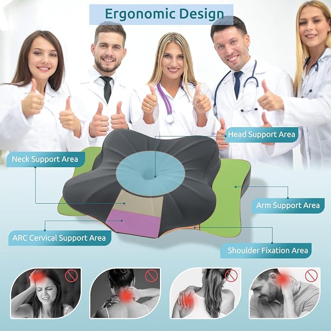 DONAMA Cervical Pillow for Neck and Shoulder, Contour Memory Foam Pillow - Image 2