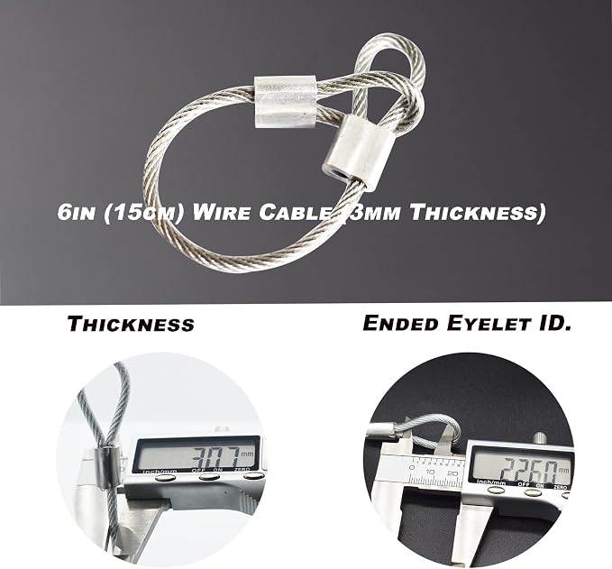 20 pcs 6 inch 3mm Thickness Stainless Steel Wire Cable - Image 2