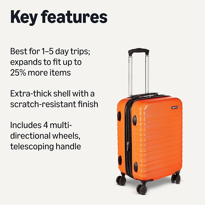 Amazon Basics 21" Hardside Carry-On Luggage, Hardshell Suitcase - Image 2