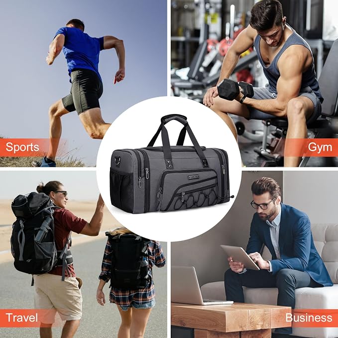 WITZMAN Duffle Bag for Men Nylon Large Gym Weekender Bag - Image 8
