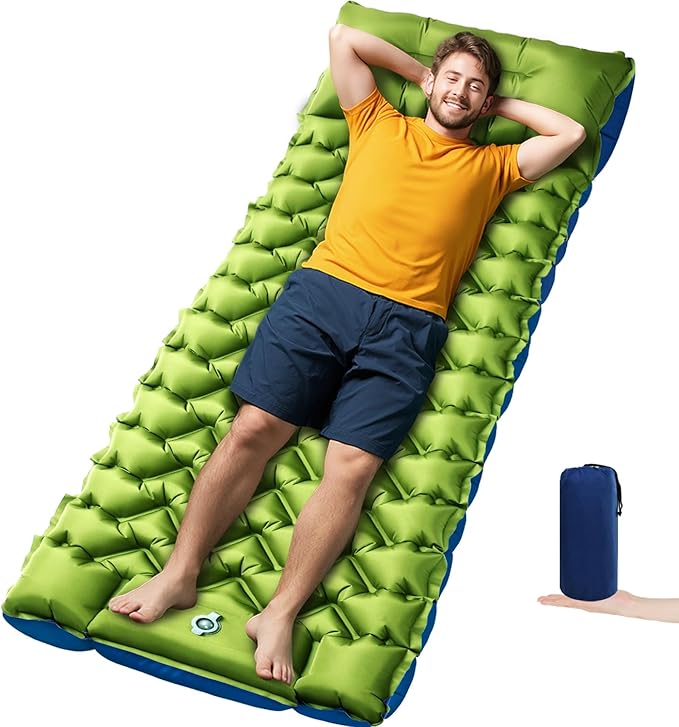 Camping Sleeping Pad, 4in Thick Ultralight Inflatable Camping Mat by Oramoose