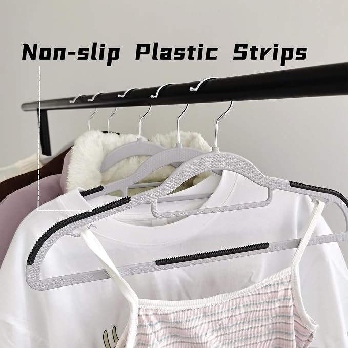 50 Pack Plastic Clothes Hangers Non Slip - Image 5