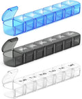 Extra Large Pill Organizer 3 Pack, XL Pill Box 7 Day, Weekly Pill Case by DOHIMGIO
