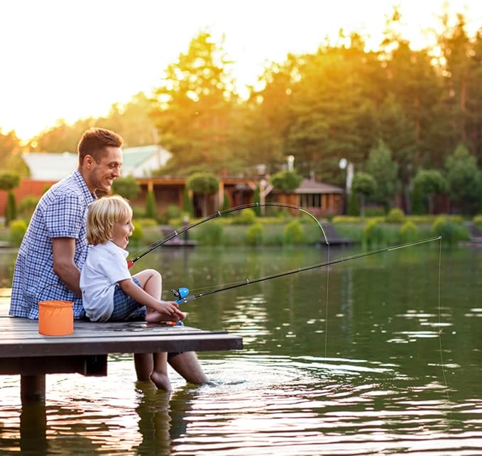 Urban Deco Kids Fishing Pole Kit 2 Pack, Portable Telescopic Kids Fishing Rod - Image 6