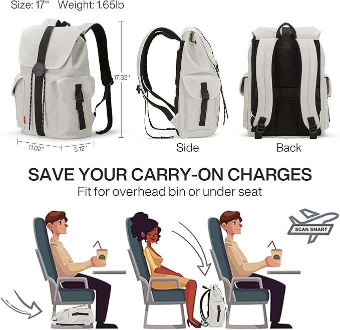 mixi Travel Laptop Backpack for Women & Men Carry On Backpack fits 16'' Laptop - Image 6