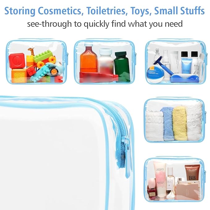 PACKISM 3 Pack TSA Approved Clear Toiletry Bags, Quart Size, Travel Makeup - Image 5