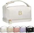 Monogrammed Gift for Women Girls, Initial Makeup Bag, Personalized Double Layer by Vogewood