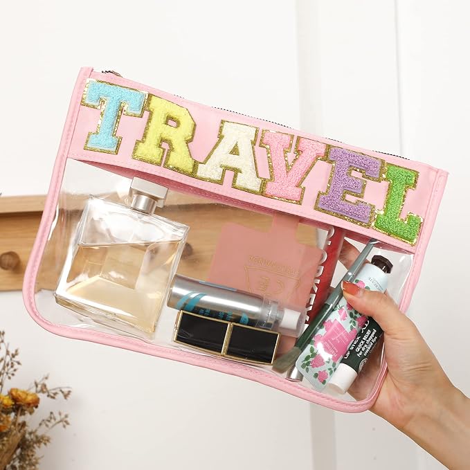 DYSHAYEN Chenille Letter Clear Zipper Pouch - Image 5