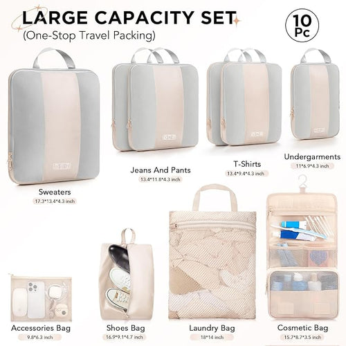 10 Set Compression Packing Cubes - Image 2