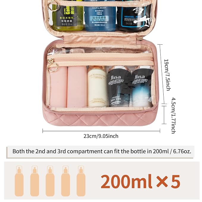 Clear Cosmetic Bags, Hanging Toiletry Bag - Image 3