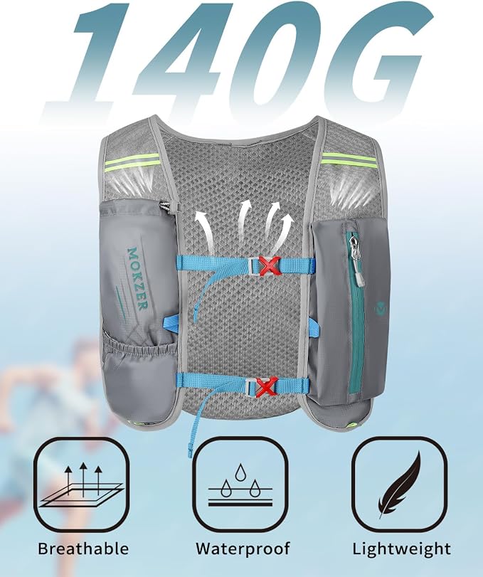 Running Hydration Vest with a 2L Water Bladder, Hydration Pack Lightweight - Image 4