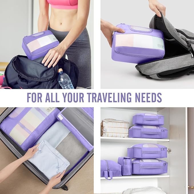 Veken 10 Set Packing Cubes for Travel Essential, Suitcase Organizer Bags in 4 - Image 7