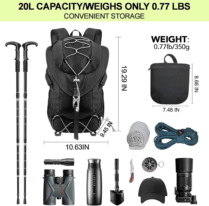 Seektop 20L Ultra Lightweight Waterproof Hiking Backpack Small Outdoor Foldable - Image 4