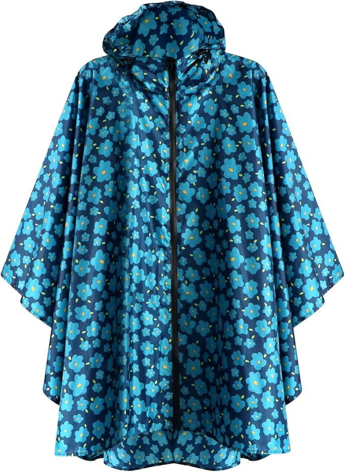 ANYOO Waterproof Rain Poncho Lightweight Reusable Hiking Hooded Coat Jacket by Anyoo