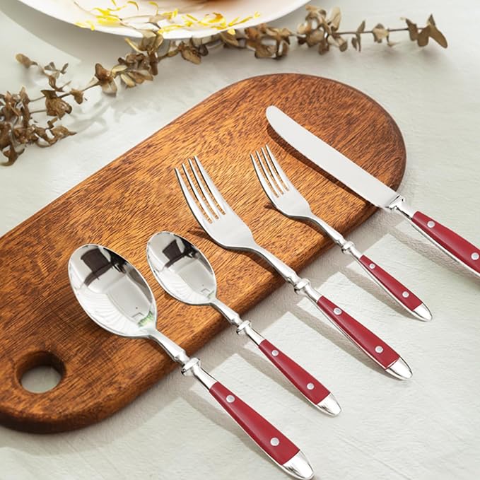 20-Piece Silverware Set for 4, High-end Everyday Flatware Set, Retro Stainless - Image 7