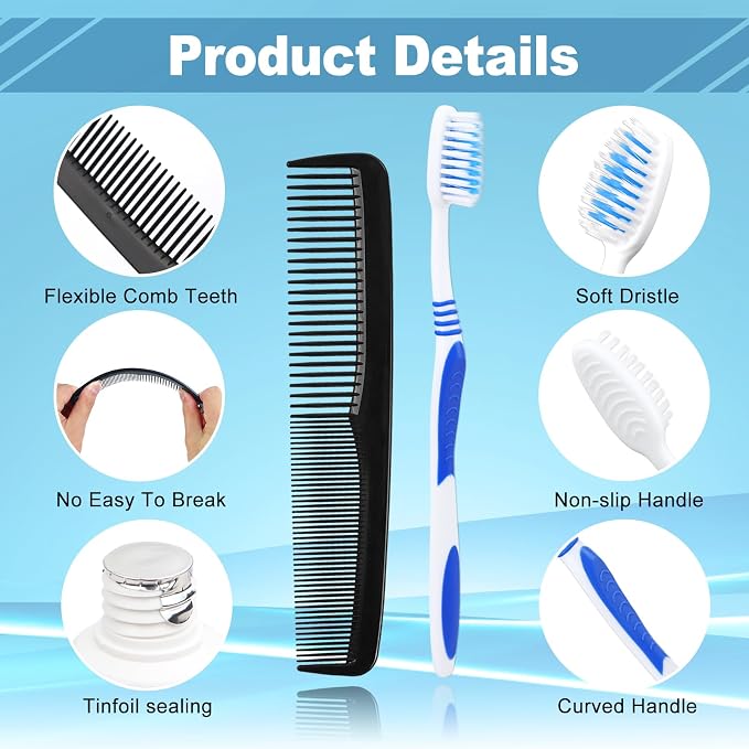 50 Set Travel Toothbrush Kit Bulk, Disposable Toothbrush - Image 3