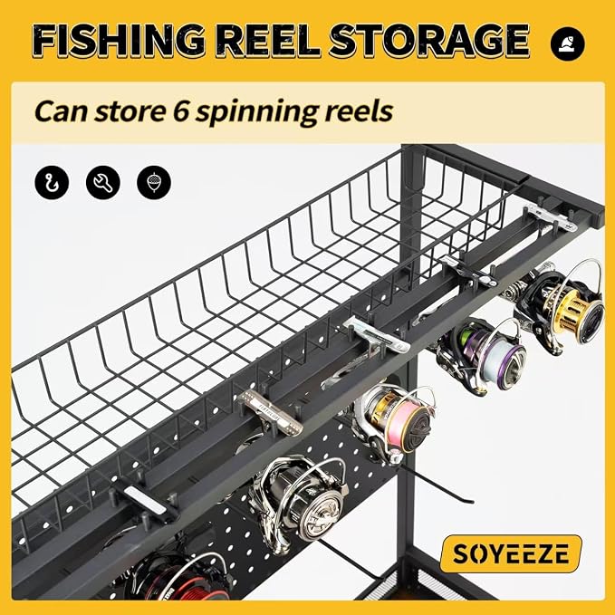 SOYEEZE Fishing Rod Holders for Garage, Fishing Gear Holder for Fishing Rod - Image 6