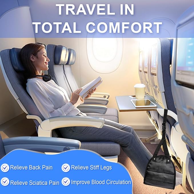Airplane Travel Foot Hammock, Perfect Airplane Footrest to Relax Feet, - Image 2