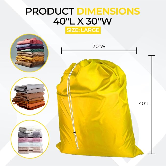 Laundry Bag with Locking Closure Drawstring – Extra Large Heavy Duty 100% Nylon - Image 2