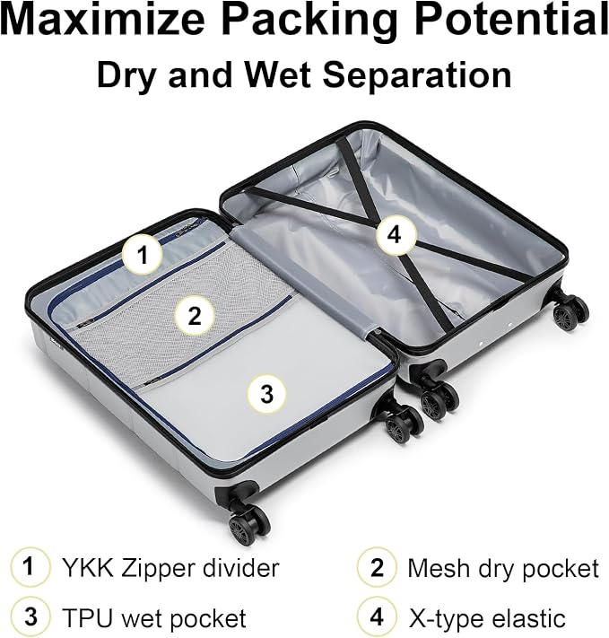 KYME Hardside Expandable Carry On Luggage 22x14x9 Airline Approved 20 Inch - Image 4