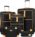 Coolife Luggage 5 Piece Set Suitcase Expandable TSA lock spinner softshell by COOLIFE