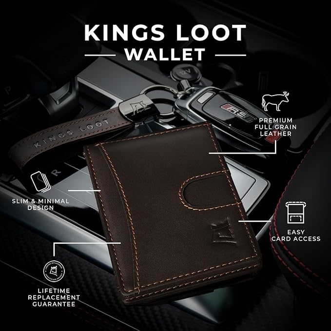 Kings Loot Custom Wallet for Men | Engraved Leather Slim Wallet - Image 6