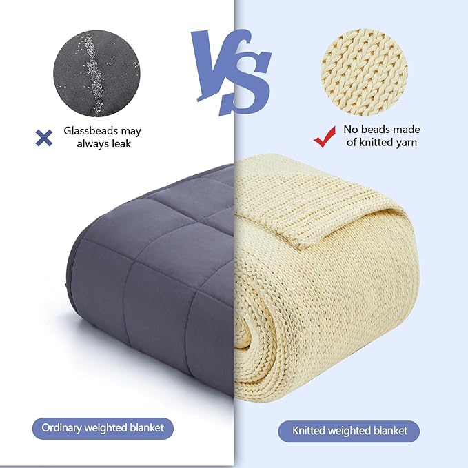 L'AGRATY Knitted Weighted Blanket - Image 3