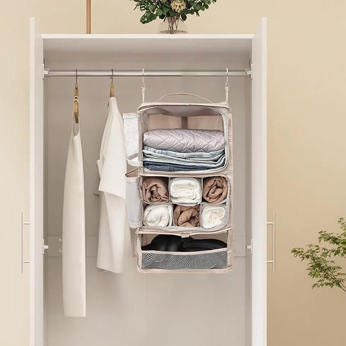 TABITORA Travel Portable Hanging Shelves Closet Organizer Packing Luggage - Image 6
