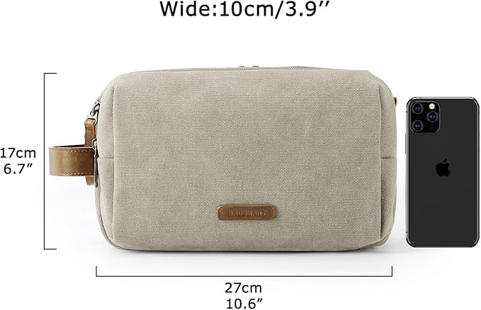 BAGSMART Toiletry Bag for Men, Canvas Travel Toiletry Organizer Dopp Kit - Image 6
