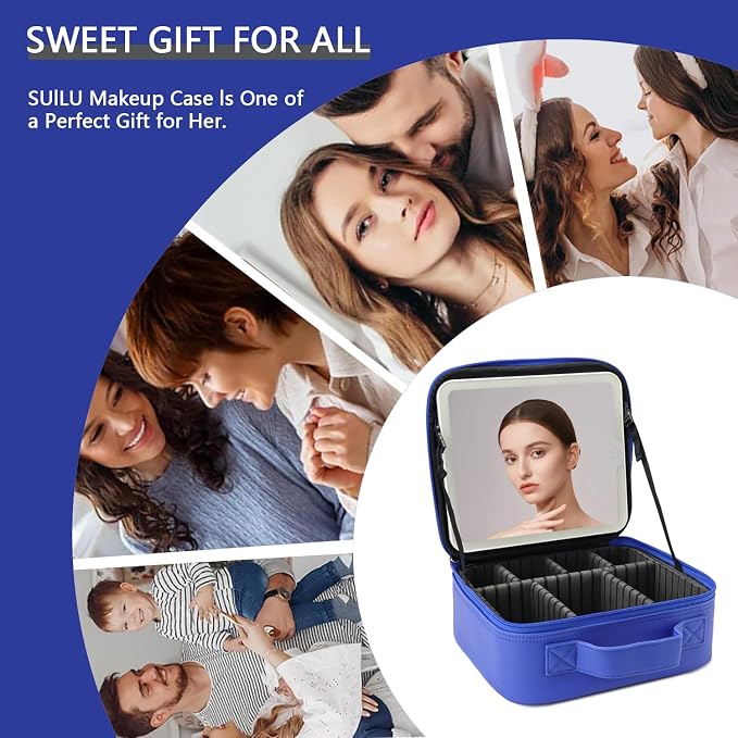 Makeup Bag with Led Mirror, Travel Makeup Organizer with 3 Color Setting - Image 6
