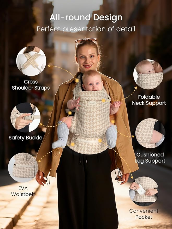 GROWNSY Baby Carrier Newborn to Toddler, Ergonomic Baby Toddler Carrier Wraps - Image 5