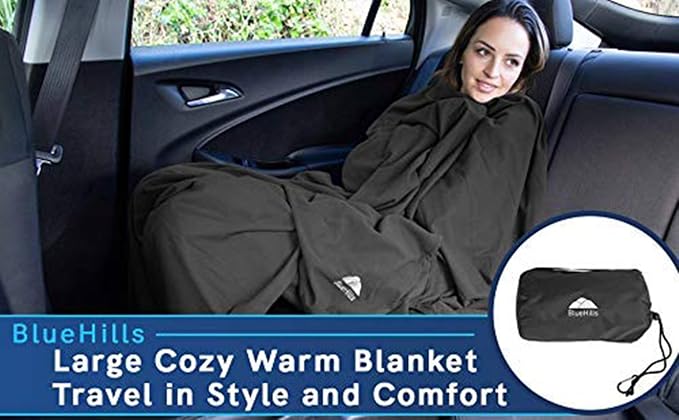 BlueHills Ultra Compact Travel Blanket Pillow in Portable Bag Case - Image 9