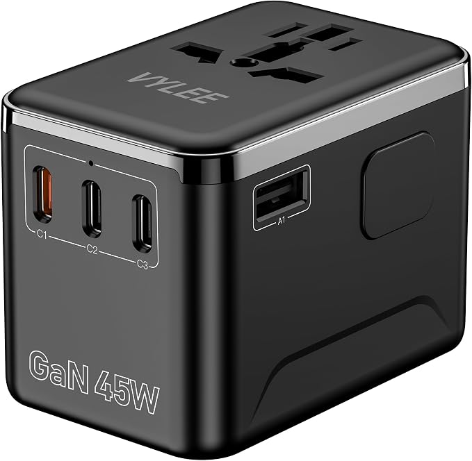 Universal Travel Adapter, VYLEE 45W International Plug Adapter by VYLEETechnology