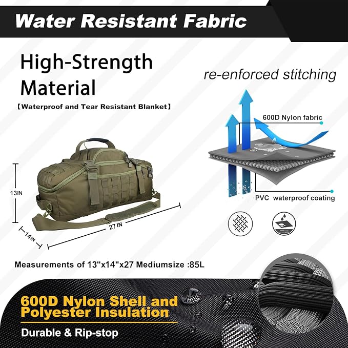 3 In 1 Military Backpack Travel Duffle Bag - Image 2
