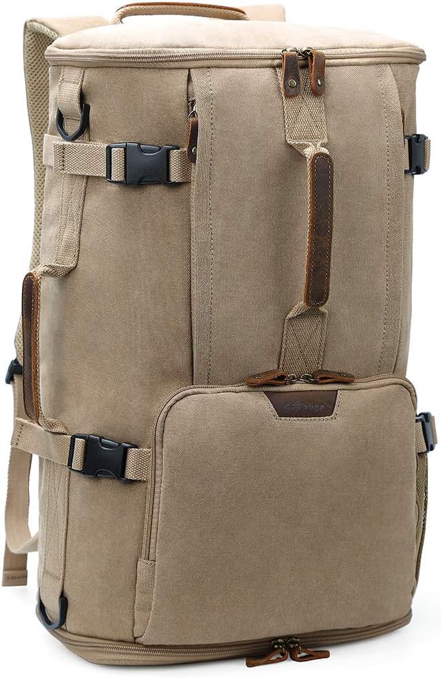 G-FAVOR 40L Travel Backpack, Vintage Canvas Rucksack Convertible Duffel Bag by G-FAVORBackpack