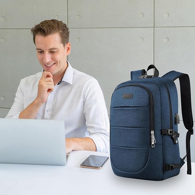 AMBOR 15.6-17.3 Inch Laptop Backpack, Anti Theft Business Travel Backpack - Image 2