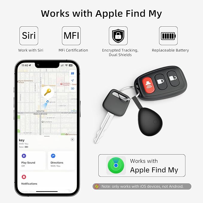 Air Tracker Tag 1 Pack, Replaceable Battery, Key Finder and Item Locator Smart - Image 2