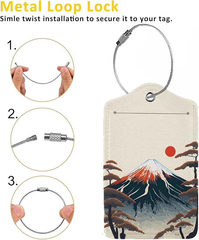 Mount Fuji 2-Pcs Premium Leather Tags - Image 3