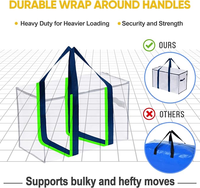 VENO 8 Pack Moving Bags, Heavy Duty, Moving Boxes Alternative, Packing Storage - Image 5