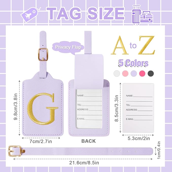Personalized Initial Luggage Tags - Image 2