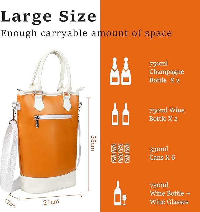 Tirrinia Insulated Wine Gift Carrier Tote - Image 4