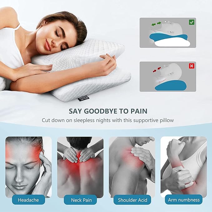 ZAMAT Adjustable Cervical Memory Foam Pillow, Odorless Neck Pillows - Image 2