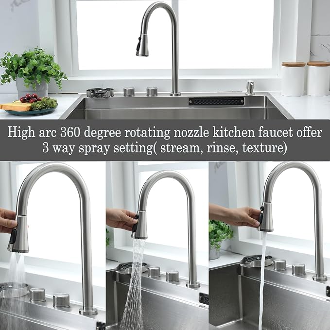 33 Inch Waterfall Drop In Kitchen Sink - Image 6
