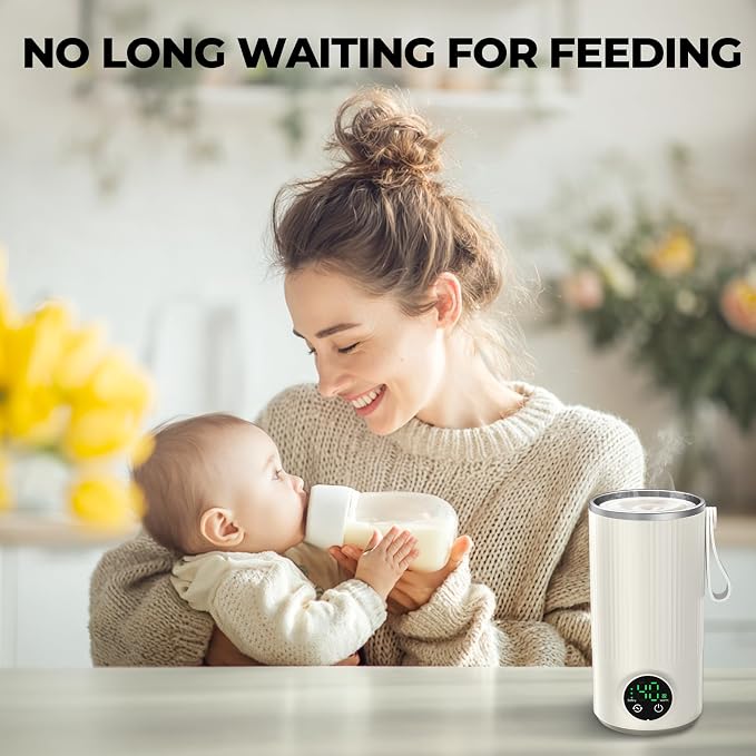 Portable Bottle Warmer for Travel, 12 oz Baby Bottle Warmer, Built-in Mixer - Image 6