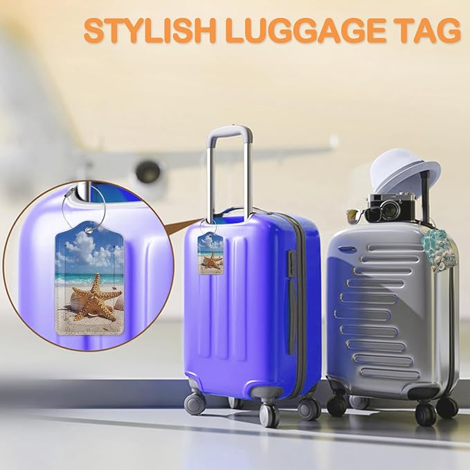 Starfish on Sunny Beach 3 PCS PU Leather Luggage Tags - Image 5