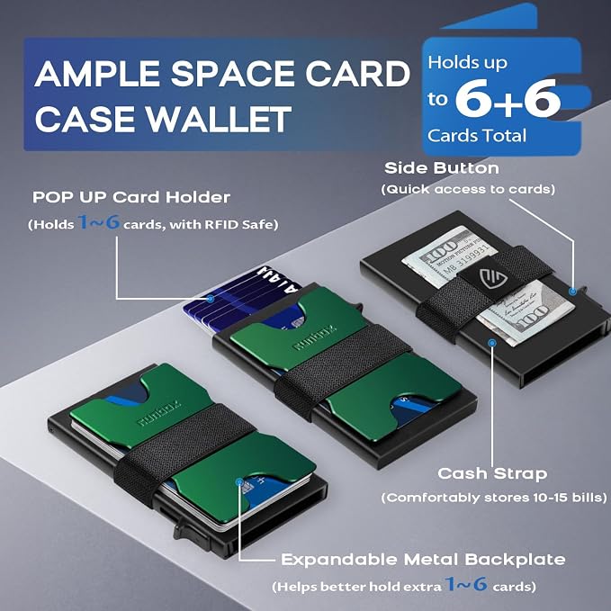 Mens Business Card Holder, Slim Card Wallet - Image 2