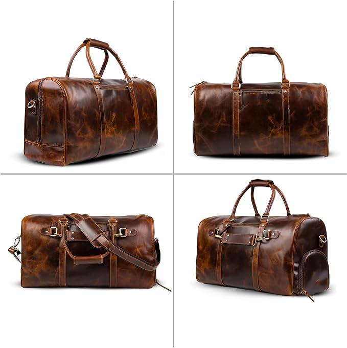 ELIZO Personalized Leather Duffle Bag - Image 6